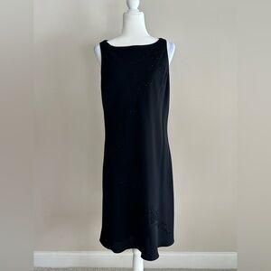 Ann Taylor Black Embellished Midi Dress